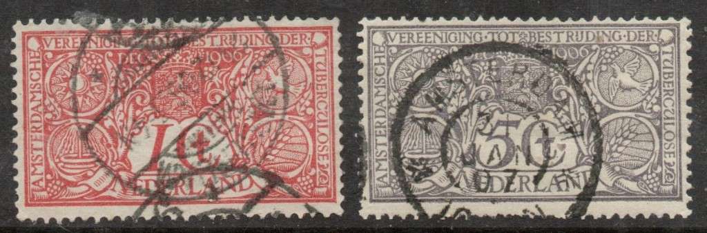 Netherlands, 1906, Anti- TB, 1c, 5c, used
