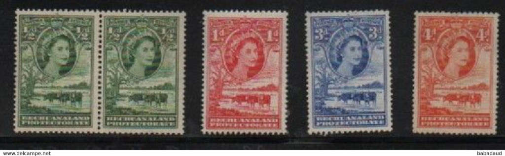 Bechuanaland,EIIR, 1/2d, 1d, 3d, 4d MH*