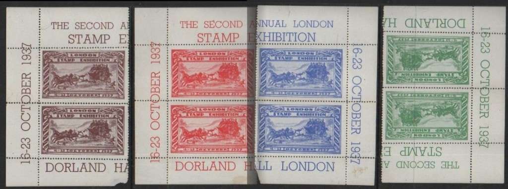 London Stamp Exhibition, promotional / souvenir labels, 1/2 sheets in 4 colours, MNH **