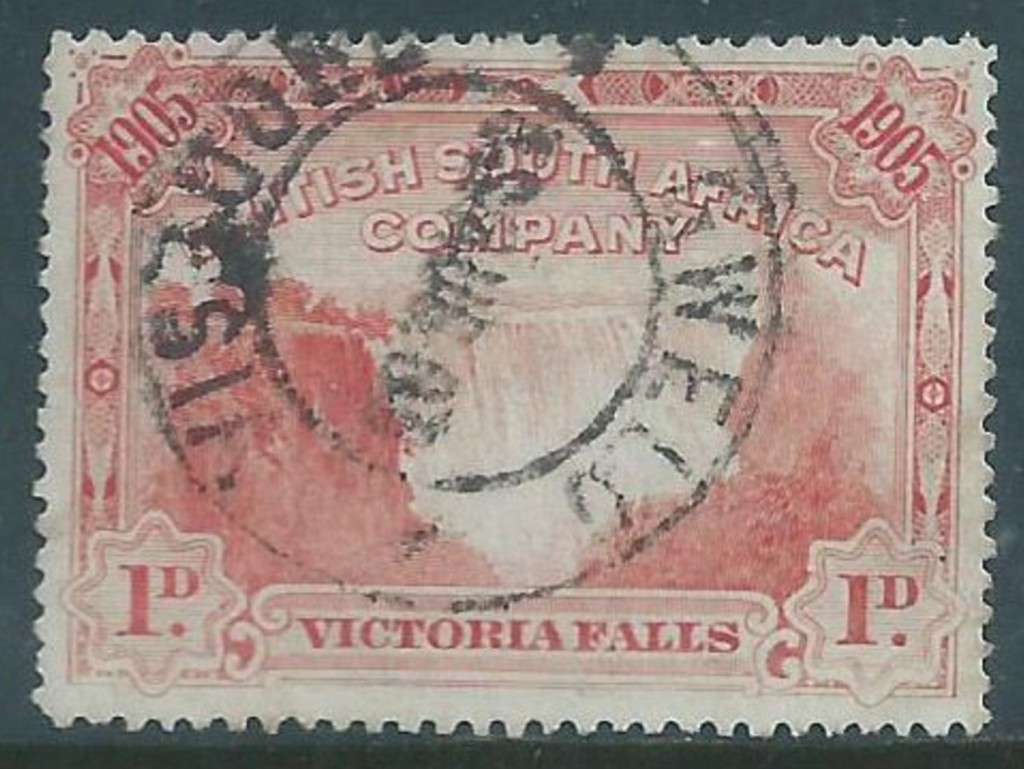 Southern Rhodesia B.S.A.Co. 1905, 1d Falls, perf 14.25 x 14.25, used GWELO c.d.s.