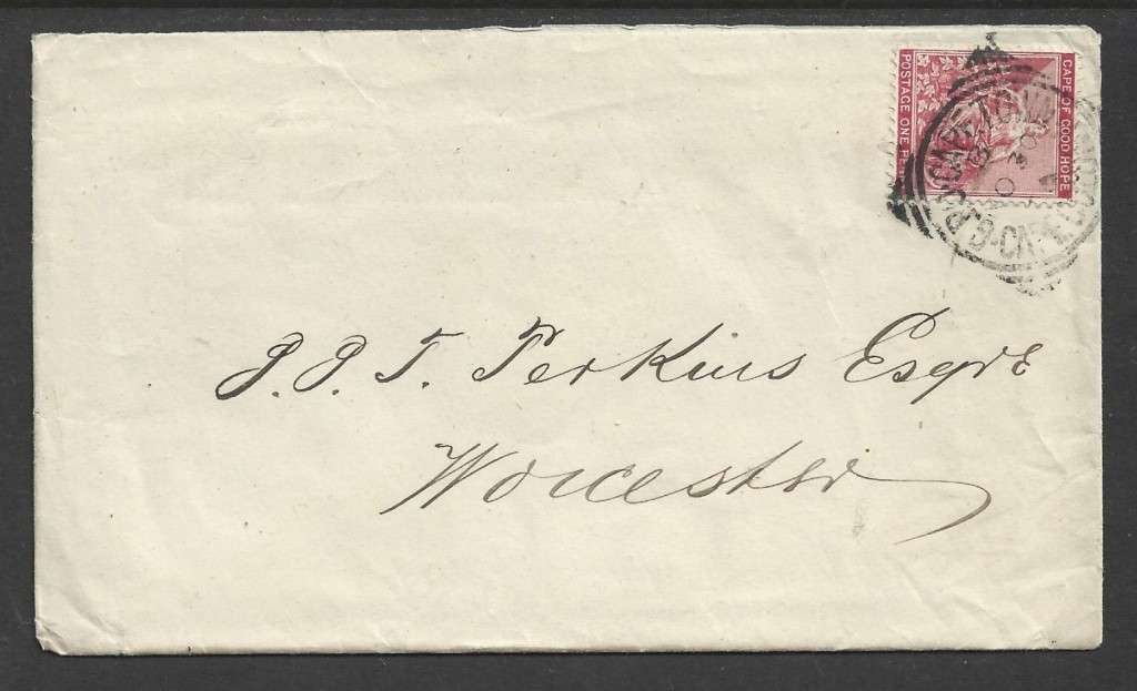 Cape of Good Hope MERCER SKAUGEN chandlers receipt 1d revenue, cover 1d G.P.O. CAPE TOWN NO 94 > W