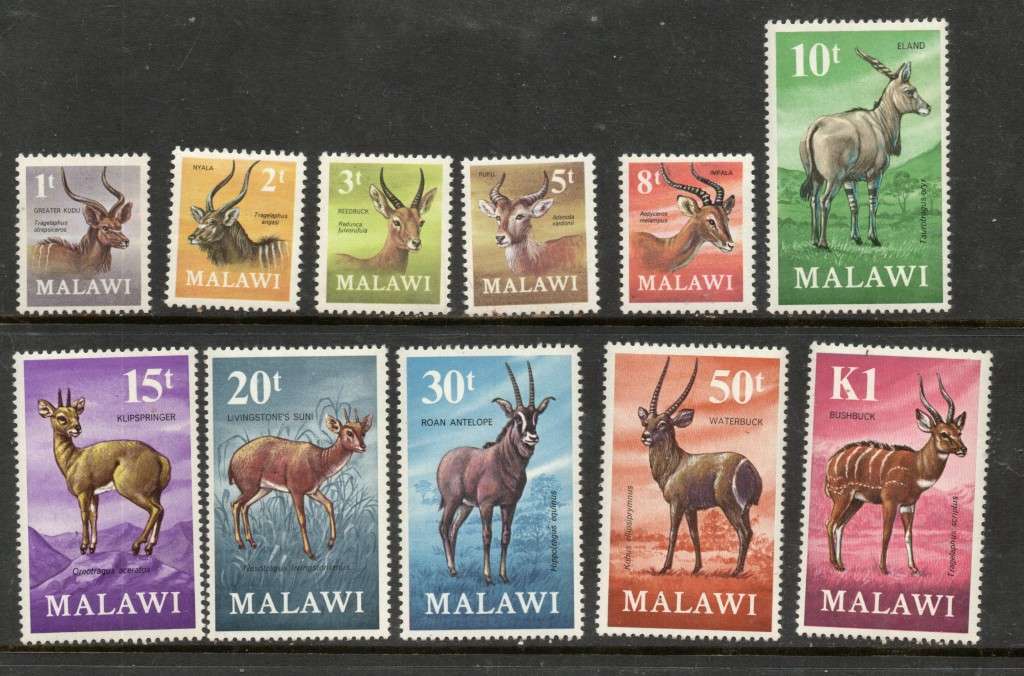 Malawi, 1971 antelope definitive short set, 1c - 1K, MNH **