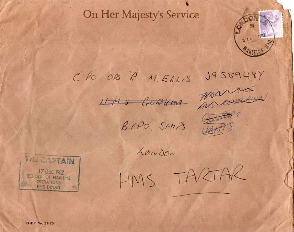 Great Britain, Official, EIIR, 1982, LONDON MARITIME MAIL c.d.s. from CAPTAIN HMS DRYAD >UK