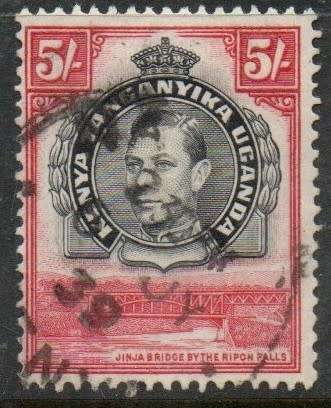 Kenya Uganda Tanganyika GVIR, 1938, 5/, perf 13.25, used