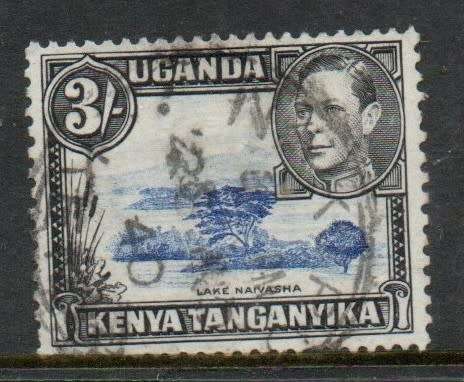 Kenya Uganda Tanganyika GVIR, 1938, 3/ perf 13x 11.75, used
