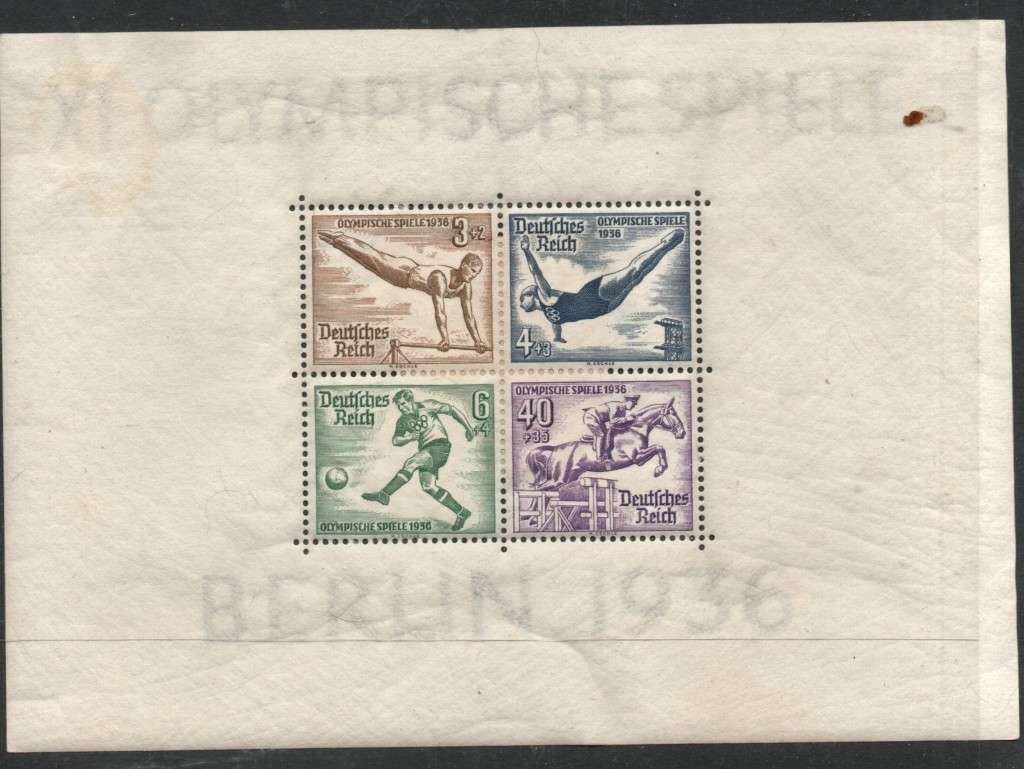 Germany 1936 Olympic Games, miniature souvrmor sheet MH *