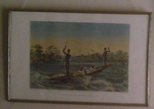 Zanjueelah, The Boatman of the Rapids,   T.BAINES, Rhodesia, Zimbabwe late 20thC copy of 19C litho