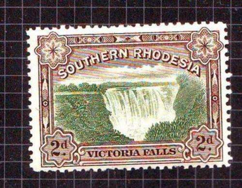 1932 Victoria falls 2d green & brown MH* SG 29