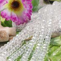 Clear  AB Facetted Glass Rondelles( 8mm) (Pack of 15)