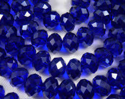 Sapphire Blue Facetted Glass Rondelles( 4mm) (Pack of 25)