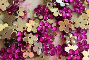 Purple Flower Rhinestones for Scrapbooking/Cardmaking(Pack of 20)