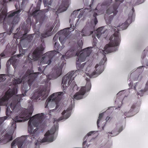 Purple Facetted Glass Beads(8mm)-Pack of 5