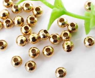 Goldplated Round Crimp Beads(2mm)(pack of 50)