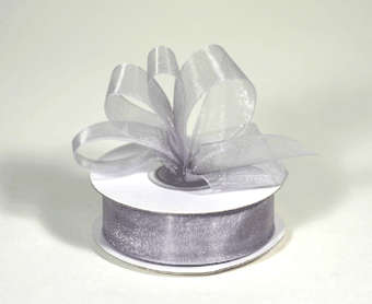 Silver Grey Organza Ribbon (per metre)(10mm)