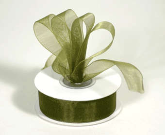Olive Organza Ribbon (per metre)(10mm)