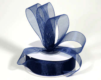Navy Blue Organza Ribbon (per metre)(10mm)