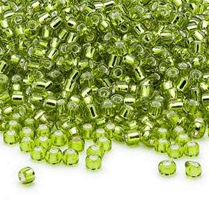Lime Silver-Lined Glass Seed Beads(11/0)- 30 grams