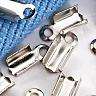 Silvertone Leather Crimps- Pack of 10