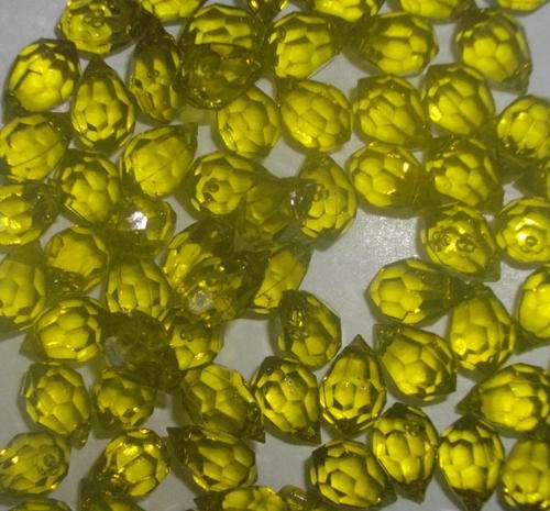 Olive Teardrop Facetted Acrylic Beads