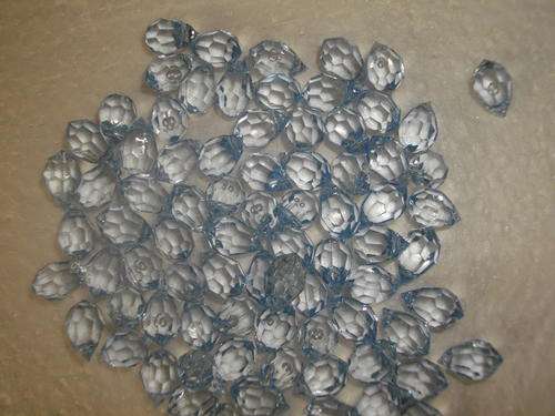 Light Blue Teardrop Facetted Acrylic Beads