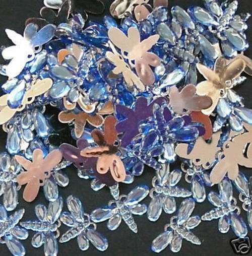 Blue Dragonfly Rhinestones(pack of 10)