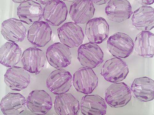 Lilac Facetted  Round Acrylic Beads(6mm)
