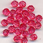Rose Pink Facetted Acrylic Beads(6mm)