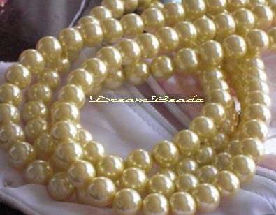 Butter CreamyGlass Pearls(6mm) - (Pack of 30)