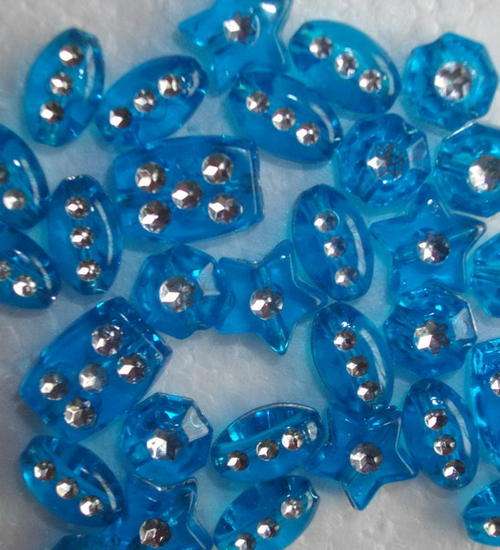 Turquoise Mixed Acrylic Sparkle Beads(Pack of 30)