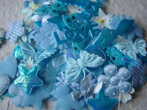 Special Offer!!!!!!!Shades of Blue Embellishment Kit(55 Pieces)