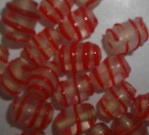 Red Swirl Glass Beads(Pack of 10)