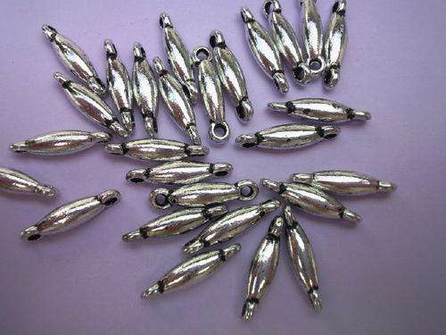 Silvertone Acrylic Connector(17mm)(Pack of 5)