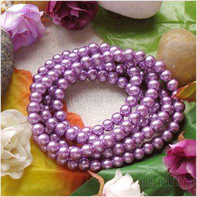 Grape Glass  Pearls(6mm)-Pack of 50 Pearls