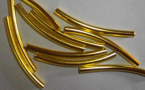 Goldplated Curved Spacer (25mmx2mm)- pack of 10