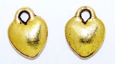 Goldtone Heart Charm(11x8mm