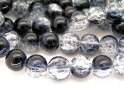 Black&Clear Crackle Glass Beads(4mm)(Pack of 30)