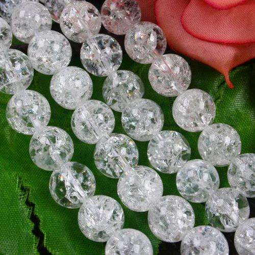 Clear Crackle Glass Beads(4mm)(Pack of 30)
