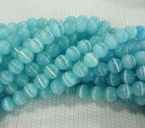 Sky Blue Cats Eye Glass Beads(6mm)