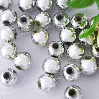 BULK!!!!!Silvertone Acrylic Round Spacers(4mm) - pack of 50