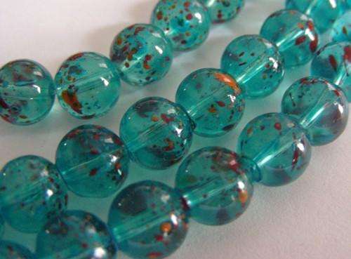 Blue Speckled Glass Beads(8mm)