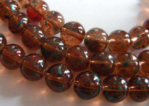 Brown Speckled Glass Beads(8mm)