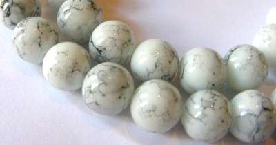 Grey&White Marble Glass Beads(6mm)