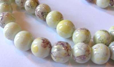 White/Yellow/Black Marble Glass Beads(6mm)