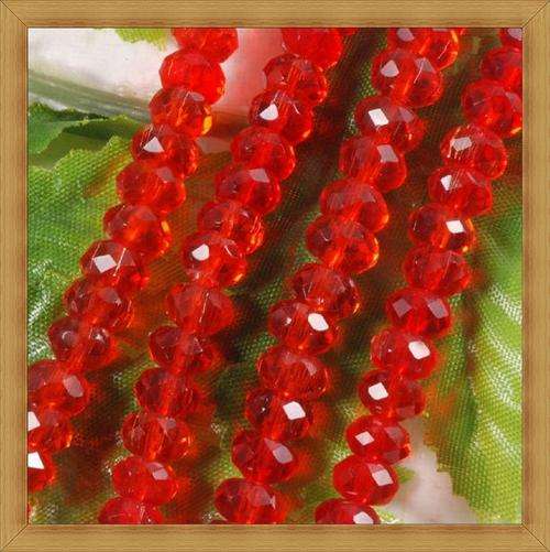 Siam Red Facetted Crystal Glass Rondelles(6mmx3mm)(Pack of 50 Beads)