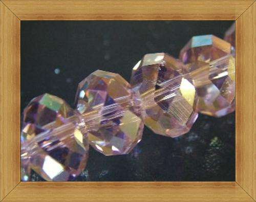Rose Pink AB Facetted Crystal Glass Rondelles(4mmx2mm)(Pack of 49 Beads)