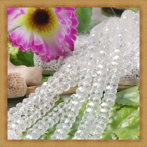Clear AB Facetted Crystal Glass Rondelles(10mm)(Pack of 10 Beads)