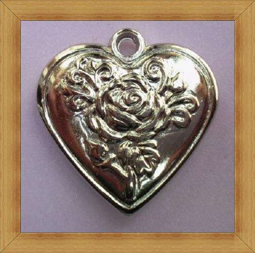 Rhodium Plated Acrylic Heart Pendant(29mm)