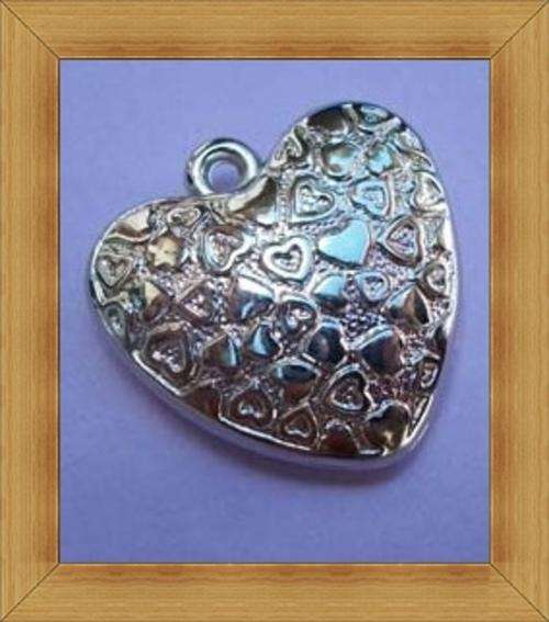 Rhodium Plated Acrylic Heart Pendant(30mm)