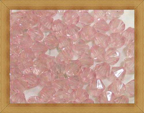 Facetted Acrylic Bicones-Light Pink(8mm)-Pack of 50
