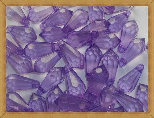 Acrylic Smokey Facetted Teardrop - Lilac-Pack of  40